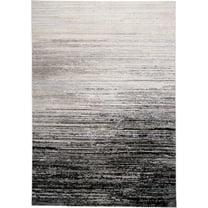 Feizy Micah Modern Abstract, Black/Gray, 1'8" x 2'10" Accent Rug Sheen Stain Resistant Fade Resistant Industrial Gradient & Ombre Design Carpet for Living Dining Bed Room