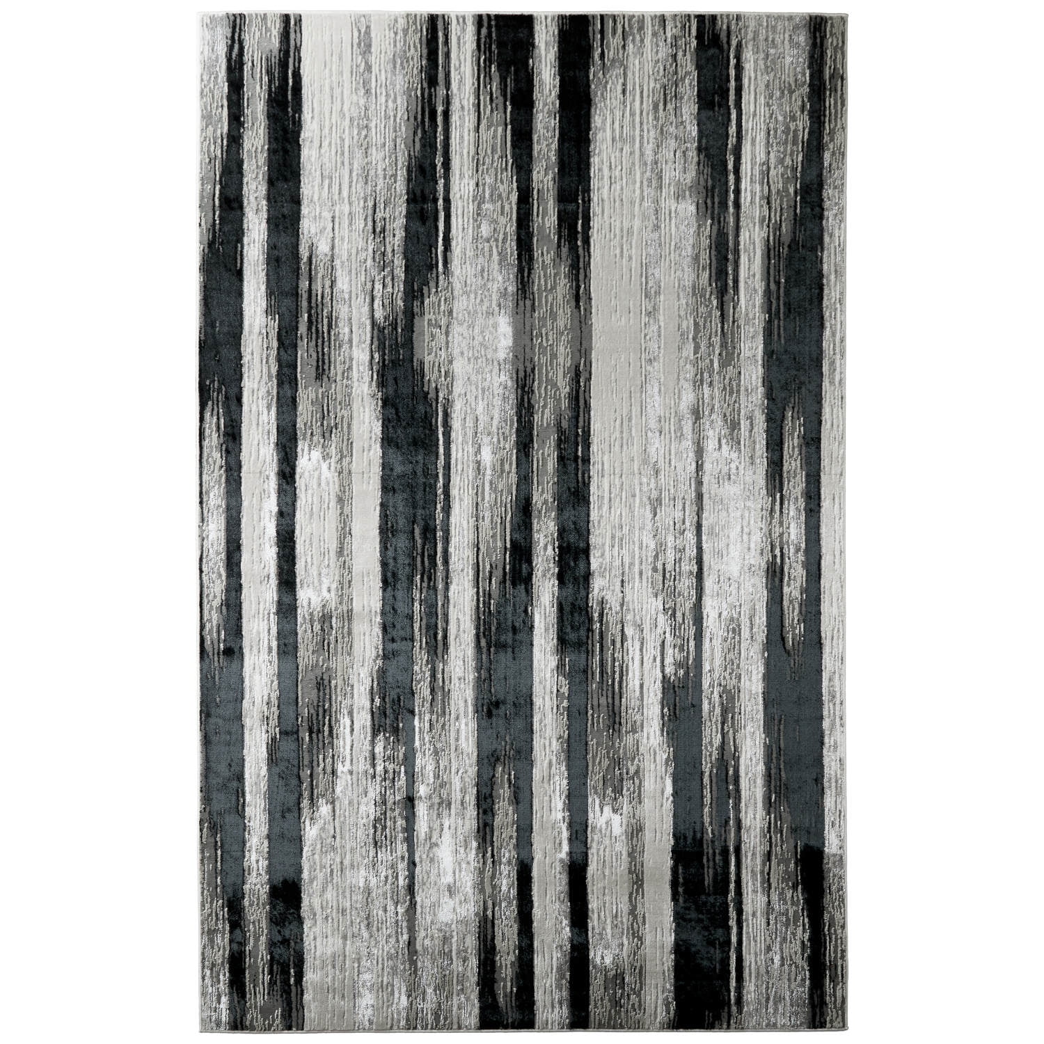 Micah Black and Silver Rectangular 10' x 13'2" Easy Care Rug