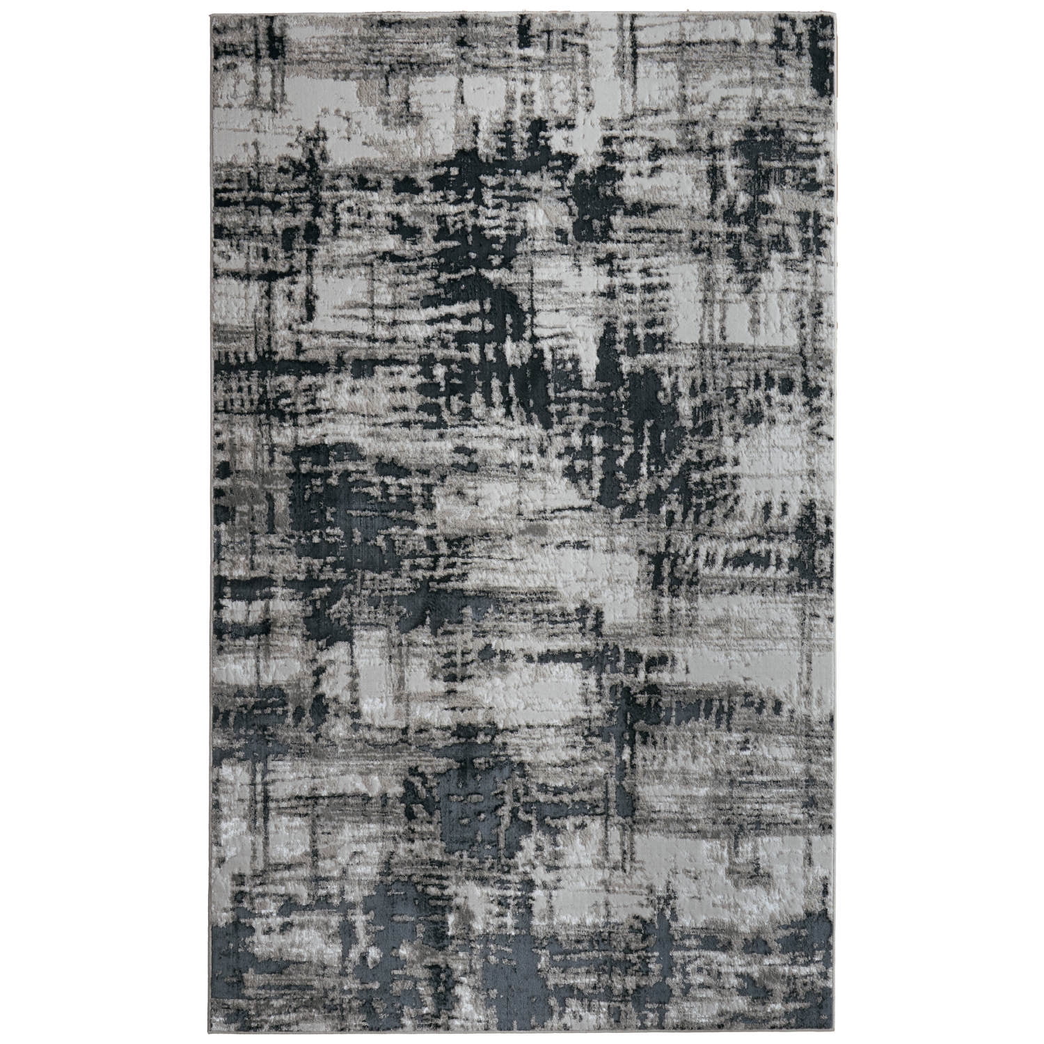 Feizy Micah Modern Abstract, Black/White/Gray, 3'11