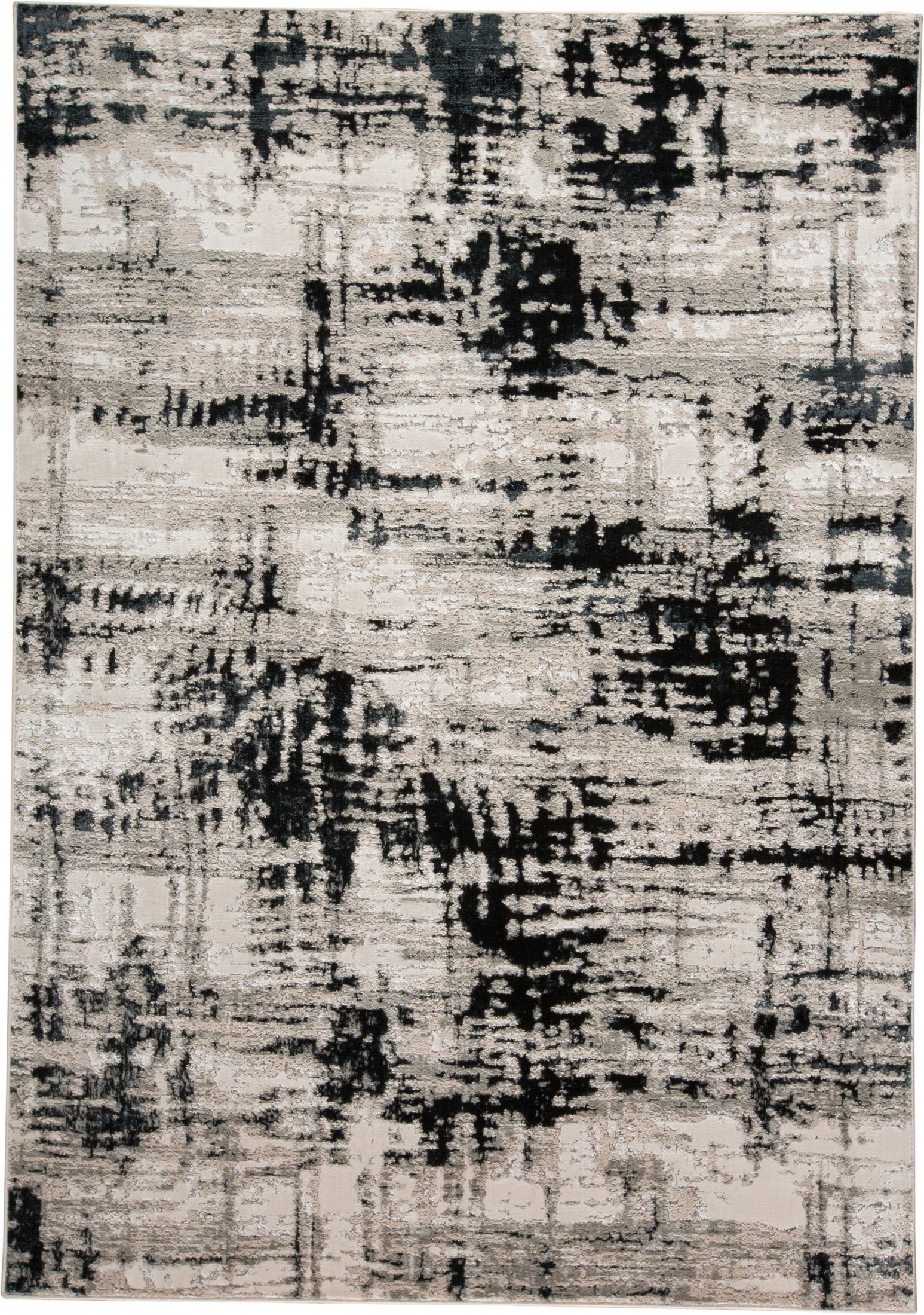 Feizy Micah Modern Abstract, Black/White/Gray, 5' x 8' Area Rug Sheen ...