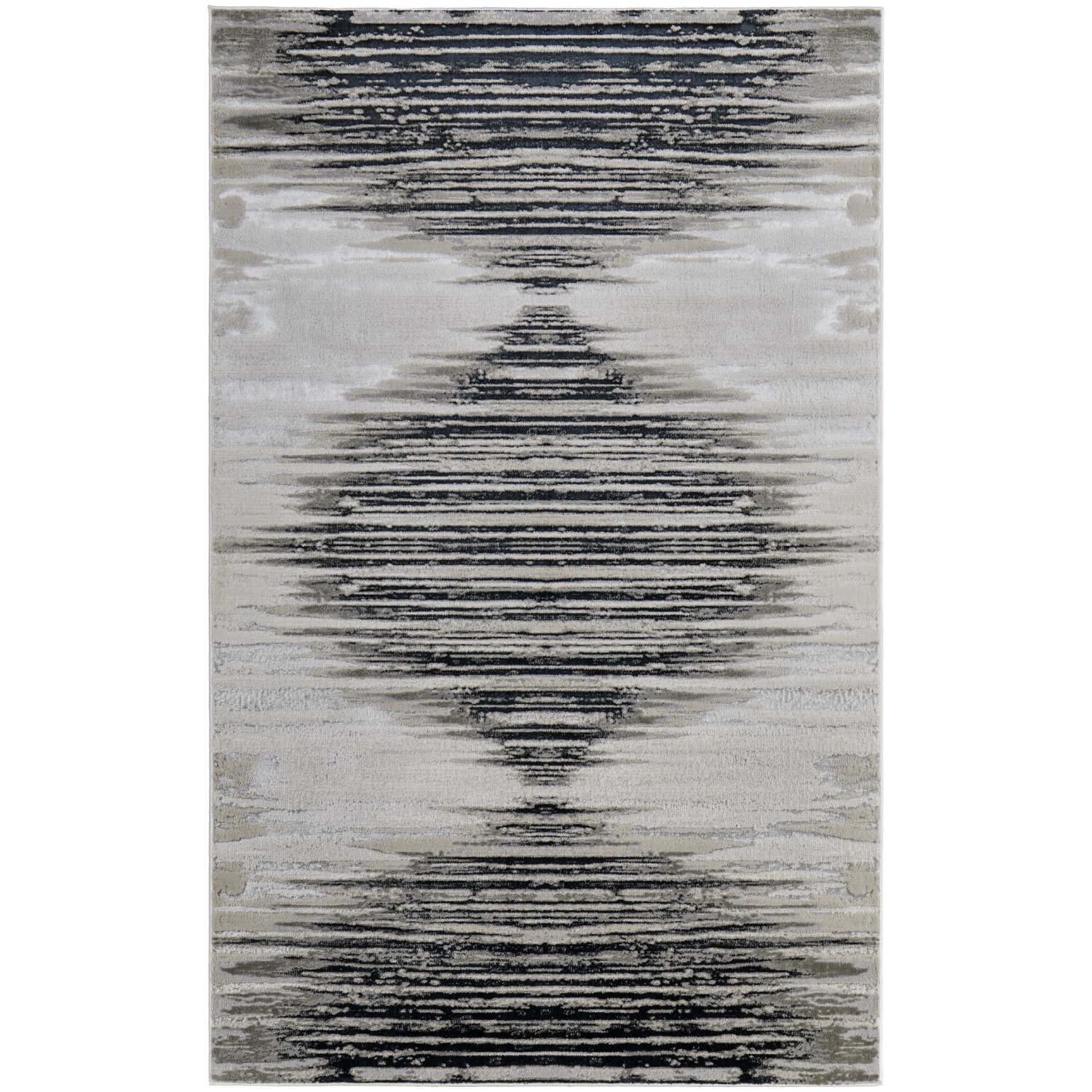 Feizy Micah Modern Diamond, Black/Silver/Taupe, 9'2