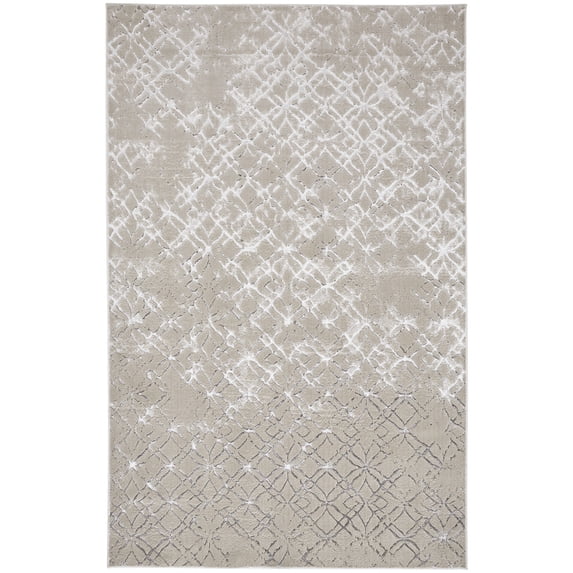 Feizy Micah Modern Distressed, Silver/Gray/White, 9' 2" x 12' Area Rug, Easy Care Stain Resistant Fade Resistant, Area Rug for Living Room and Bedroom