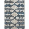thumbnail image 1 of Feizy Mynka Transitional Diamond, Ivory/Gray/Blue, 2' x 3' Accent Rug Stain Fade Resistant Pet & Kid Friendly Bohemian & Eclectic Stripes Floor Rug for Living room Bedroom, 1 of 8