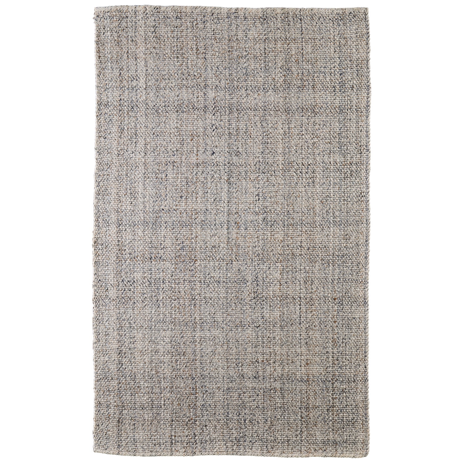 Ivory Tan Gray Flat Woven Synthetic Area Rug 5' x 8'