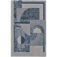 thumbnail image 1 of Feizy Nash Modern Geometric, Blue/Ivory/Gray, 5' x 8' Area Rug Handmade Sheen Mid-Century Modern Color Block Floor Rug for Living room Bedroom, 1 of 8