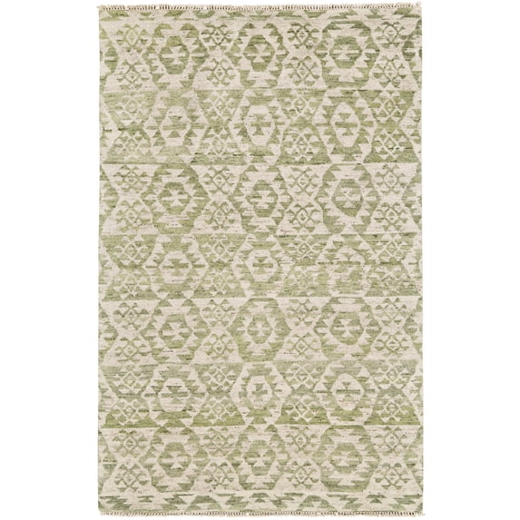 Feizy Nizhoni Transitional Southwestern, Green/Ivory, 2' x 3' Accent Rug, Easy Care Stain Resistant Fade Resistant, Area Rug for Living Room and Bedroom