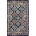 thumbnail image 1 of Feizy Nolan Transitional Oriental, Blue/Red/Ivory, 1'6" x 1'6" Swatch Easy Care Stain Resistant Fade Resistant Vintage Bordered Design Carpet for Living Dining Bed Room, 1 of 8