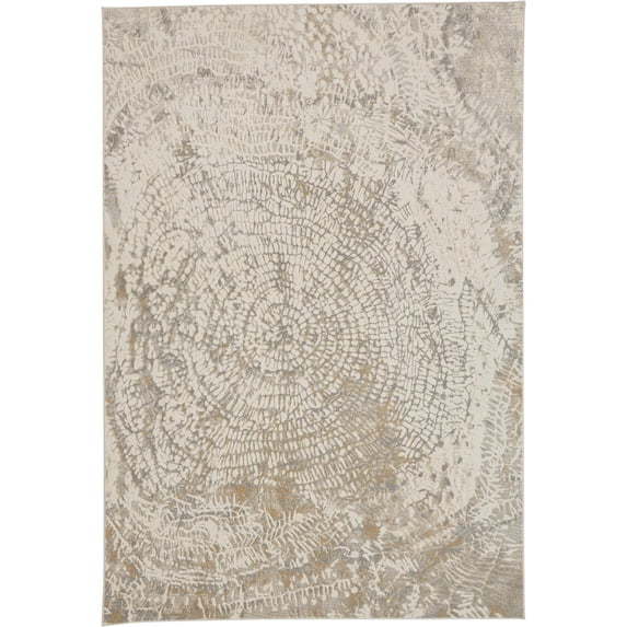 Feizy Parker Transitional Abstract, Ivory/Tan/Gray, 3' 9" x 5' 7" Accent Rug, Sheen, Area Rug for Living Room and Bedroom