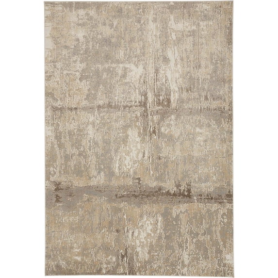 Feizy Parker Transitional Abstract, Tan/Ivory/Brown, 7' 9" x 10' Area Rug, Sheen, Area Rug for Living Room and Bedroom
