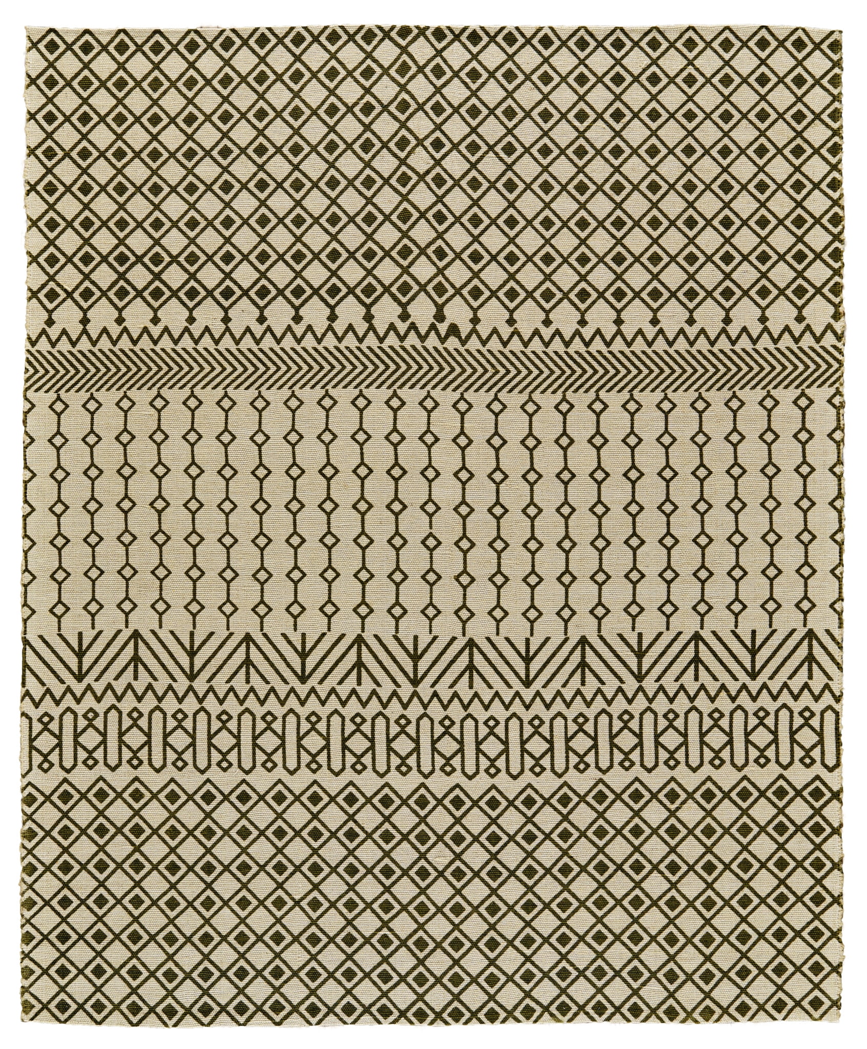 Feizy Parkside Traditional Argyle, Ivory/Green, 8' x 10' Area Rug Stain ...