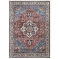 thumbnail image 1 of Feizy Percy Transitional Medallion, Red/Blue/Ivory, 7'10" x 9'10" Area Rug Easy Care Fade Resistant Sheen Bohemian & Eclectic Oriental Floor Rug for Living room Bedroom, 1 of 12