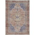 thumbnail image 1 of Feizy Percy Transitional Medallion, Red/Tan/Blue, 7'10" x 9'10" Area Rug Easy Care Fade Resistant Sheen Bohemian & Eclectic Distressed Floor Rug for Living room Bedroom, 1 of 8