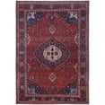 thumbnail image 1 of Feizy Rawlins Transitional Medallion, Red/Blue/Tan, 1'6" x 1'6" Swatch Stain Fade Resistant Pet & Kid Friendly Bohemian & Eclectic Oriental Design Carpet for Living Dining Bed Room, 1 of 9