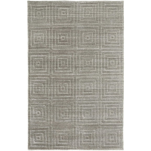 Feizy Redford Transitional Solid, Gray/Silver, 3'6" x 5'6" Accent Rug Sheen Handmade Casual Geometric Floor Rug for Living room Bedroom