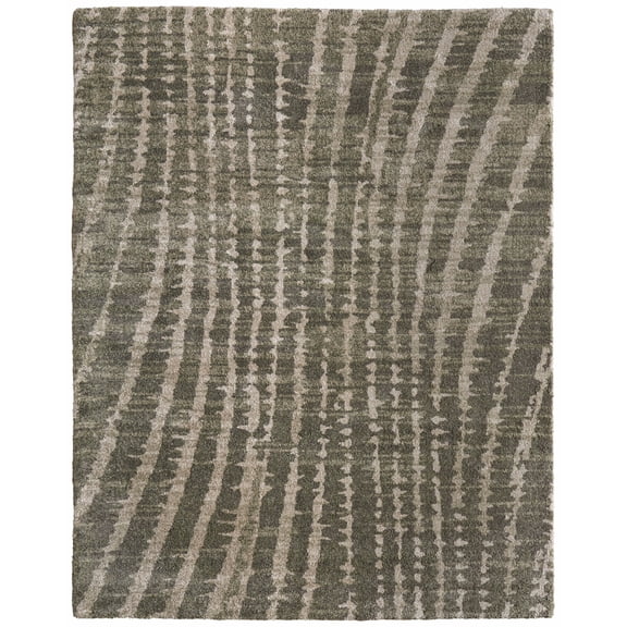 Feizy SKV39QDFGRN000P18 Skyview 1-3/4' X 2-3/4' Shag Abstract Indoor Rectangular Throw Rug