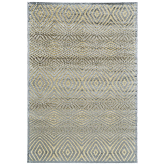Feizy Saphir Callo Modern Abstract, Tan/Gray, 7'6" x 10'6" Area Rug Sheen Fade Resistant Casual Diamond Floor Rug for Living room Bedroom