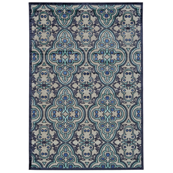 Feizy Saphir Callo Modern Damask, Tan/Taupe/Blue, 7'6" x 10'6" Area Rug Sheen Fade Resistant Bohemian & Eclectic Ikat Floor Rug for Living room Bedroom