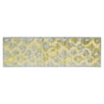 thumbnail image 1 of Feizy Saphir Mah Modern Abstract, Gold/Tan/Gray, 2'6" x 8' Runner Sheen Casual Argyle Design Carpet for Living Dining Bed Room, 1 of 4