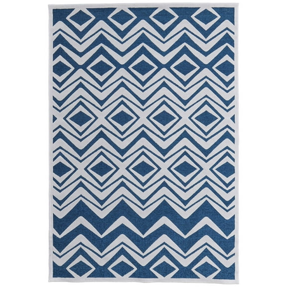 Feizy Saphir Mira Modern Diamond, Blue/Green/White, 9'8" x 12'7" Area Rug Sheen Fade Resistant Global Floor Rug for Living room Bedroom