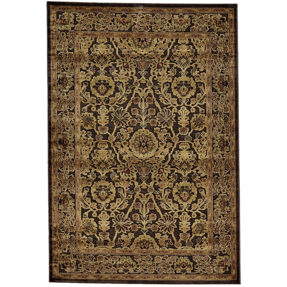 Feizy Saphir Traditional Oriental, Brown/Gold/Tan, 9'8" x 12'7" Area Rug Sheen Vintage Persian Design Carpet for Living Dining Bed Room
