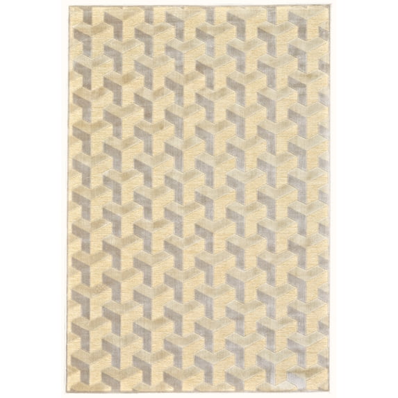 Feizy Saphir Zam Modern Geometric, Tan/Gray, 2'2" x 4' Accent Rug Sheen Global Design Carpet for Living Dining Bed Room