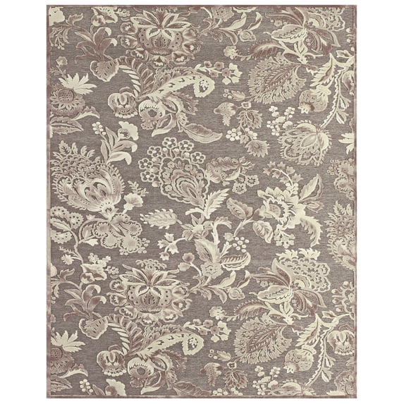 Feizy Saphir Zam Transitional Floral & Botanical, Brown/Taupe/Tan, 5'3" x 7'6" Area Rug Sheen Craftsman Design Carpet for Living Dining Bed Room