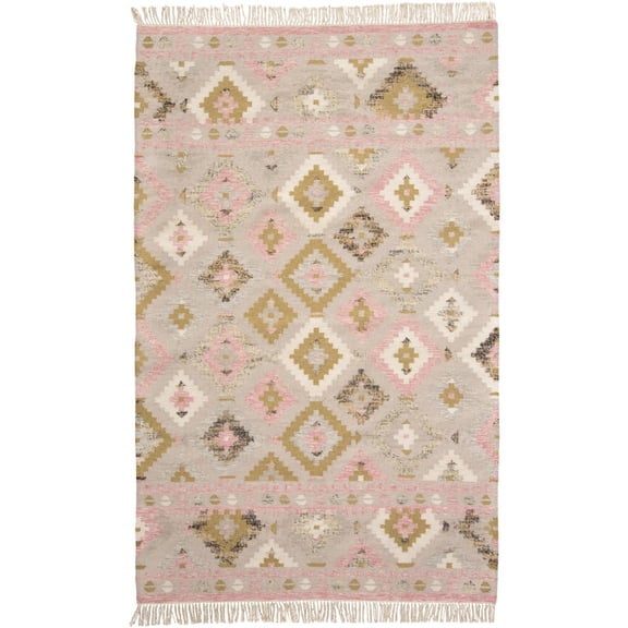 Feizy Savona III Transitional Diamond, Pink/Gold/Taupe, 10' x 14' Area Rug Easy Care Stain Resistant Pet & Kid Friendly Bohemian & Eclectic Floor Rug for Living room Bedroom