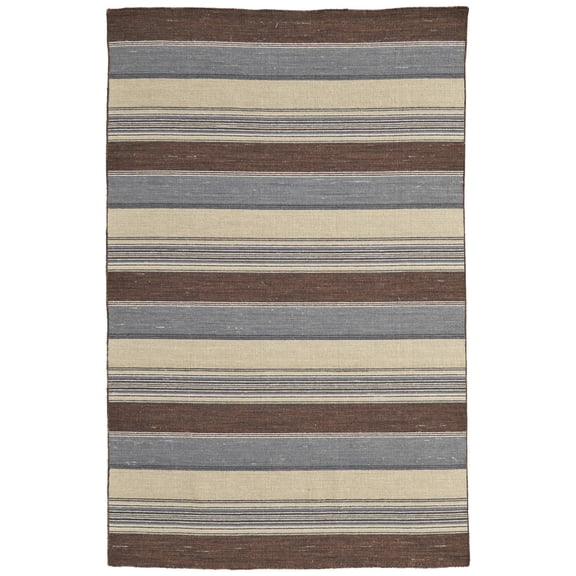 Feizy Silva Transitional Stripes, Brown/Gray/Yellow, 5' x 8' Area Rug Easy Care Stain Resistant Pet & Kid Friendly Farmhouse Floor Rug for Living room Bedroom