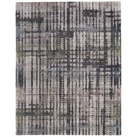 Feizy SKV39QBFGRYBGEG00 Skyview 9' X 12' Shag Abstract Indoor Rectangular Area Rug - Gray