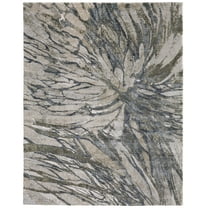 Feizy Skyview Modern Abstract, Gray/Green/Ivory, 1'8" x 2'10" Accent Rug Easy Care Stain Resistant Pet & Kid Friendly Bohemian & Eclectic Stripes Design Carpet for Living Dining Bed Room