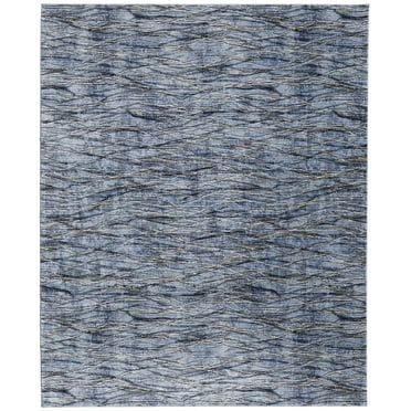 Feizy Sonora Modern Abstract, Blue/Ivory/Tan, 2' x 3' Accent Rug Easy Care Stain Resistant Fade Resistant Casual Stripes Design Carpet for Living Dining Bed Room