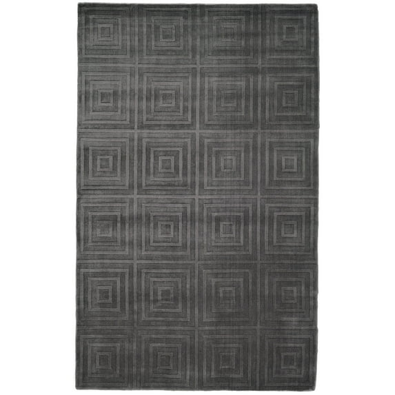 Feizy Spencer Modern Geometric, Gray, 4' x 6' Accent Rug Sheen Handmade Industrial Floor Rug for Living room Bedroom