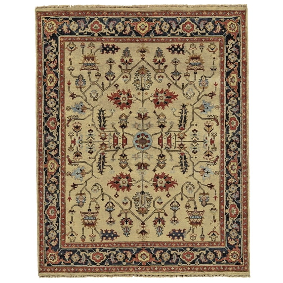 Feizy Ustad Traditional Persian, Tan/Red/Gold, 2' x 3' Accent Rug Water Resistant Stain Resistant Fade Resistant Persian Oriental Design Carpet for Living Dining Bed Room