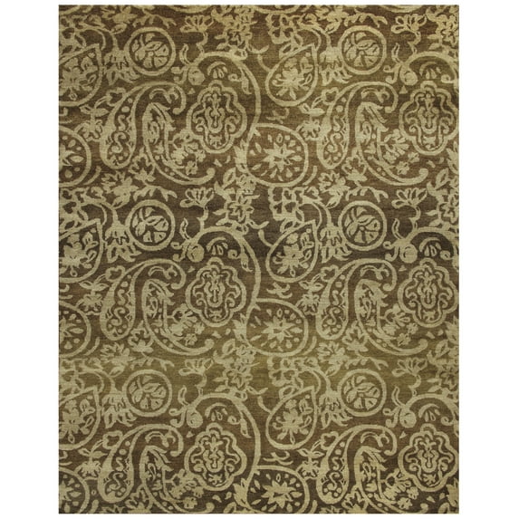Feizy Verdigris Transitional Paisley, Brown/Tan, 4' x 6' Accent Rug Stain Water Resistant Pet & Kid Friendly Casual Design Carpet for Living Dining Bed Room