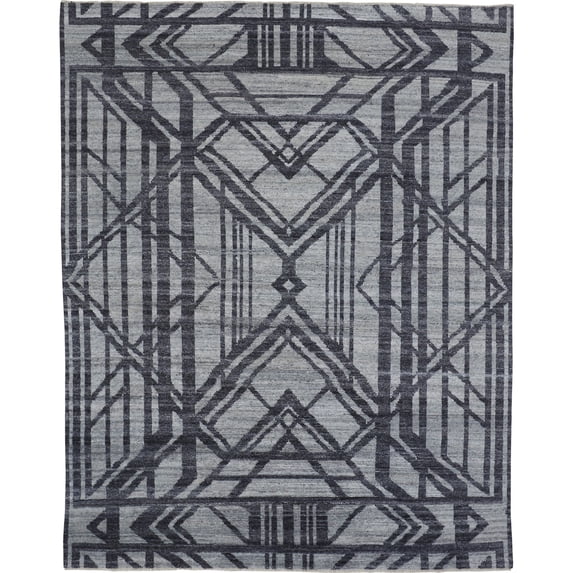 Feizy Vivien Modern Geometric, Gray/Blue, 5' x 8' Area Rug, Easy Care Stain Resistant Kid Friendly, Area Rug for Living Room and Bedroom