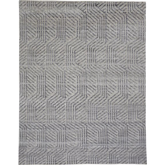 Feizy Vivien Modern Geometric, Gray/Tan, 5' x 8' Area Rug, Easy Care Stain Resistant Kid Friendly, Area Rug for Living Room and Bedroom