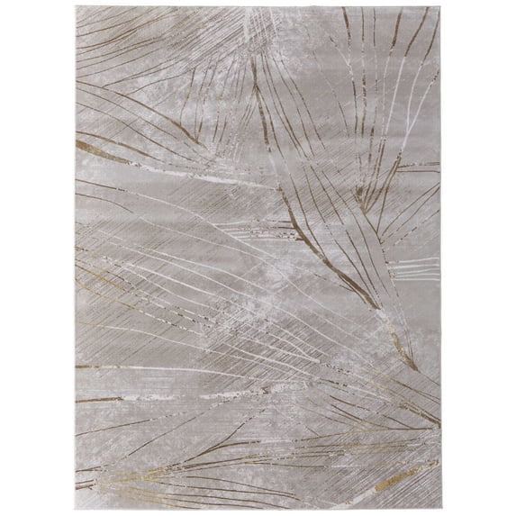 Feizy Waldor Modern Abstract, Taupe/Brown/Silver, 8' x 11' Area Rug, Easy Care Stain Resistant Fade Resistant, Area Rug for Living Room and Bedroom