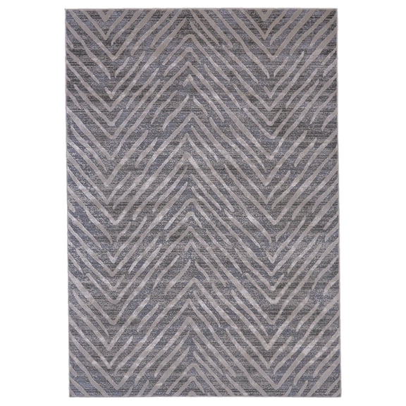 Feizy Waldor Modern Herringbone, Gray, 12' x 15' Area Rug Easy Care Stain Resistant Fade Resistant Casual Chevron Design Carpet for Living Dining Bed Room
