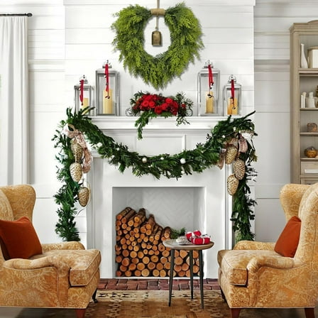 Fek888 Christmas Decorations Wreath Outdoor Winter Wreaths For Front Door Large Christmas Wreath Artificial Green Wreath For Front Door Window Walls Christmas Decor Indoor Outdoor Home