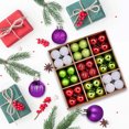 thumbnail image 1 of Fek888 Large Christmas Balls Ornaments Plastic Christmas 3CM-72PCS Electroplated Set Christmas Tree Pendant Kraft Paper Box Decorations, 1 of 5