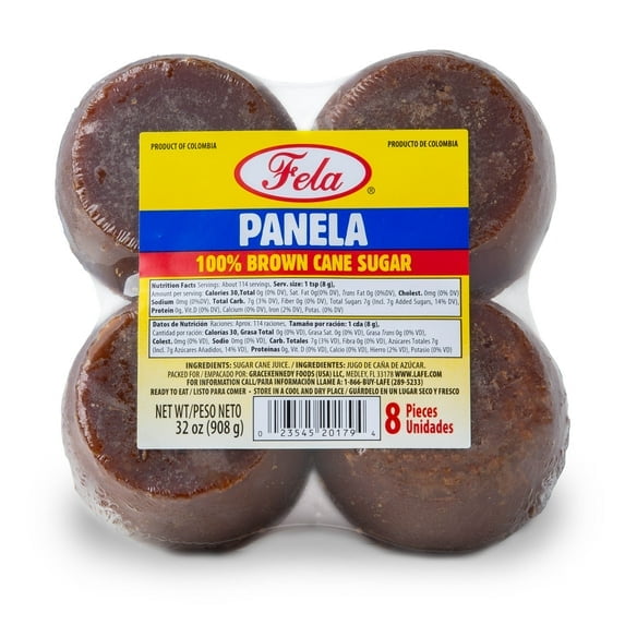 Fela Panela Brown Sugar Cane 32oz - Pure Cane Sugar for Traditional Latin Cooking - Tejitos Panela Colombiana