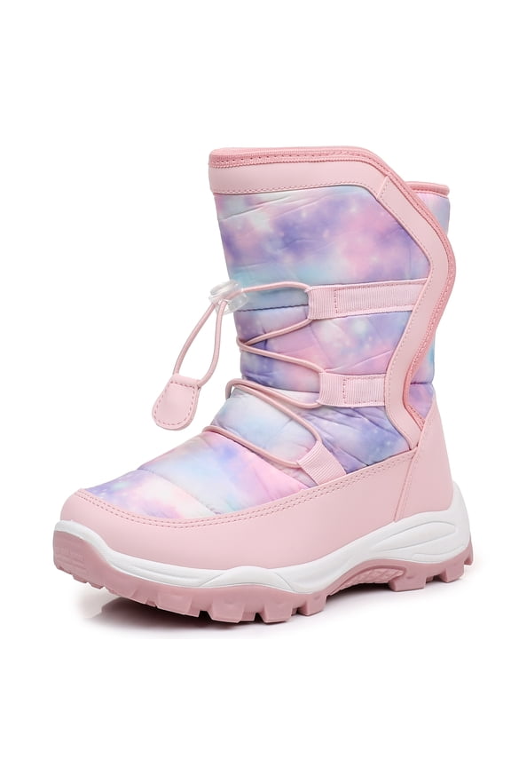 Kids Boys Girls Snow Boots Water-Resistant Winter Boots with Warm Lining & Anti-Slip Sole (Little Kid/Big Kid)