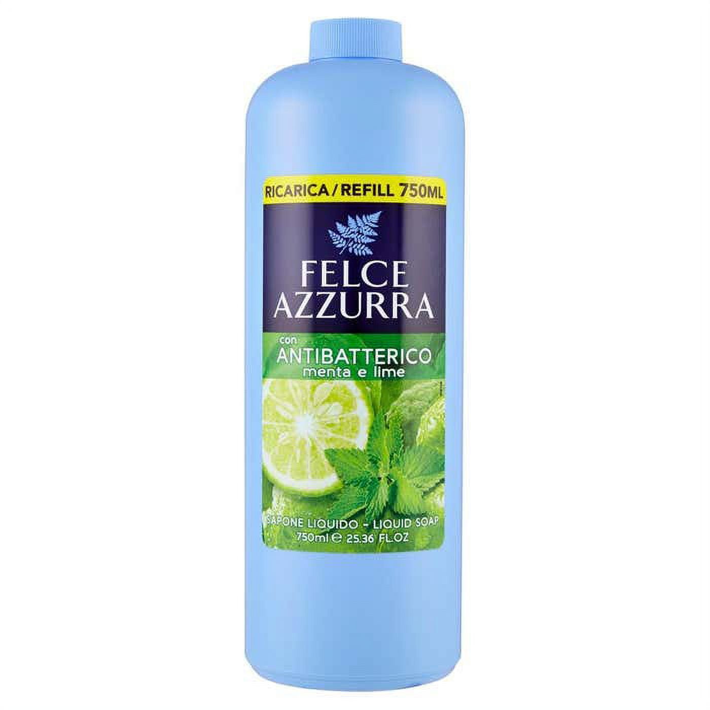 Felce Azzurra Mint & Lime Antibacterial Liquid Soap refill 750ml 25.36 fl  oz 