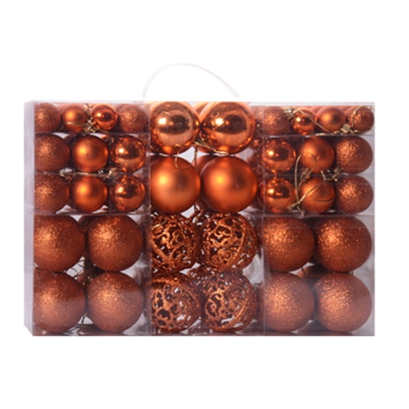 Felcia Orange Plastic Ball Ornaments, 100 Count