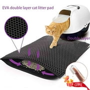 Feledorashia 18x12Inch Cat Litter Mat Kitty Litter Trapping Mat, Cat Mat for Litter Box, Honeycomb Double Design Layer, Urine Waterproof, Easy to Clean, Non-Slip