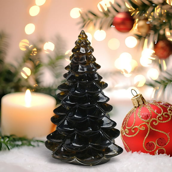 Feledorashia 3.34Inch Mini Christmas Tree Tabletop Ornaments - Exquisite Resin Crafts Artificial Christmas Tree Decorations for Home and Office - Christmas Gift for Family and Friends