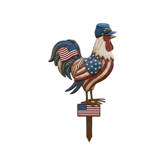 Feledorashia 4th Of July Yard Stake, Patriotic Garden Decor, Double-Sided Outdoor Metal Sign for Porch Courtyard, Rust-Resistant Weatherproof Independence Day Decoration, Compact Size Easy Setup