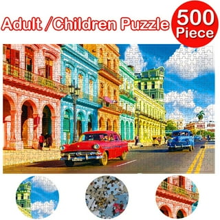  500 Piece Jigsaw Puzzle for Children,Kids and Adults with  Colorful French Houses Wooden Puzzles Funny Toys Gift : Toys & Games