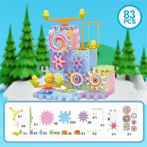 Feledorashia 83 Pcs DIY Gear Rotating Building Blocks for Toddlers, Educational STEM Building Toy for Kids