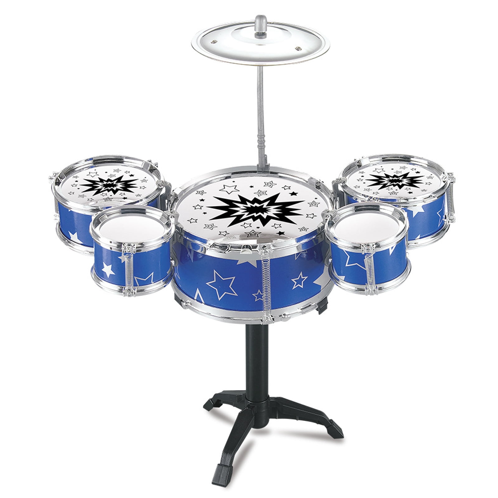 Feledorashia 9 Piece Kids Jazz Drum Set – 5 Drums, Cymbal, 2